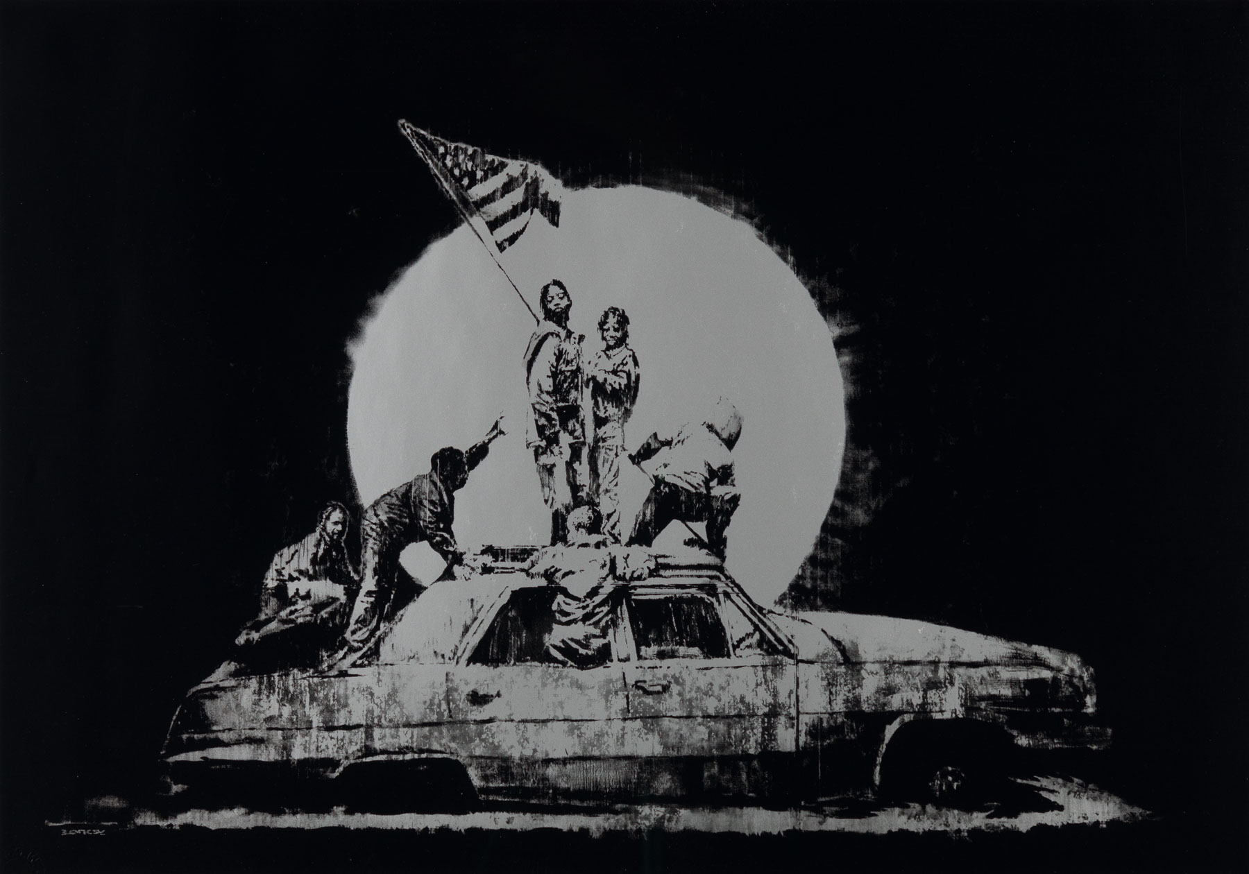 Flag (Silver) by Banksy