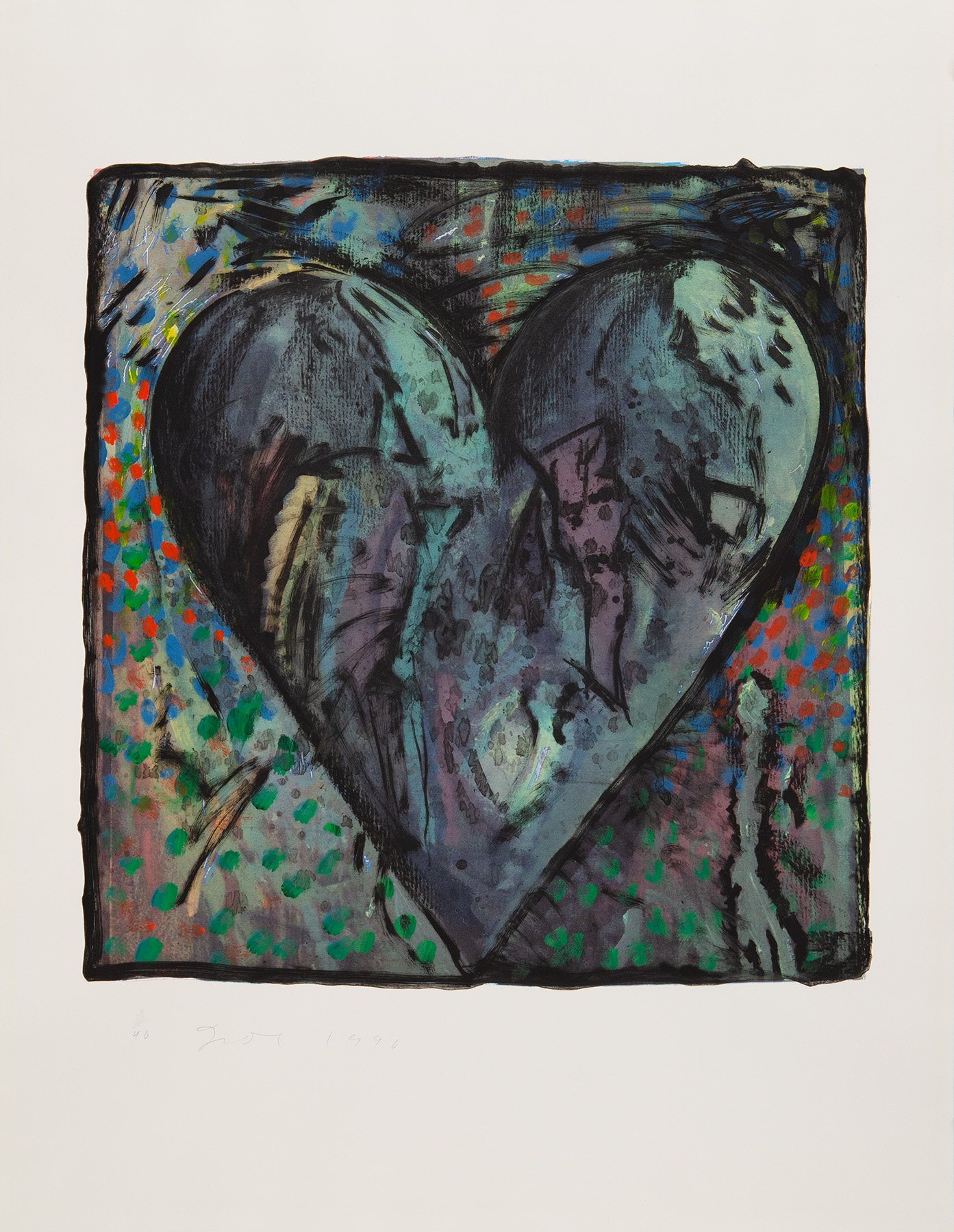 The Hand-Colored Viennese Hearts VI by Jim Dine