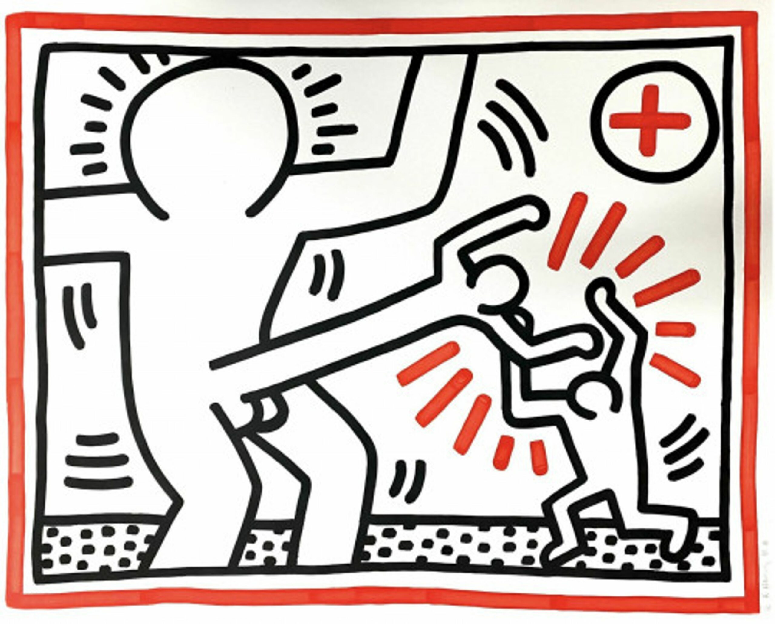 Untitled (Cockfight) by Keith Haring