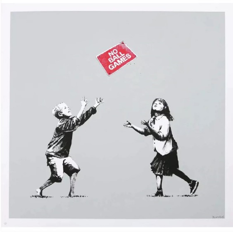 No Ball Games – grey by Banksy