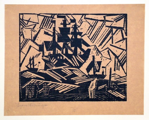 Ship At Sea, Marine, 1918, Lyonel Feininger