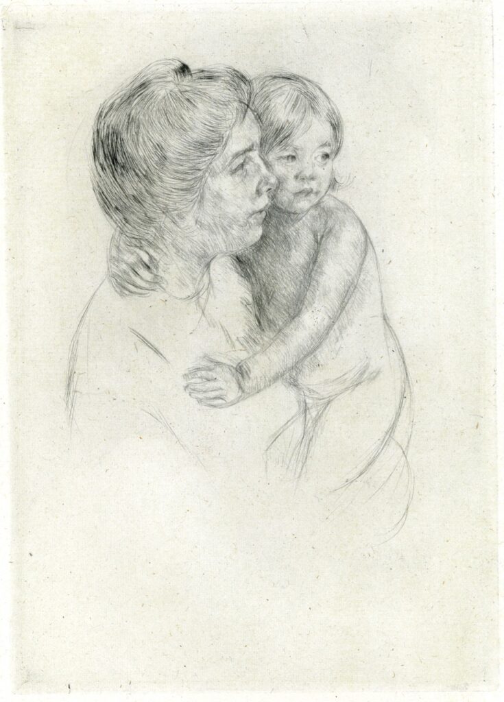 Antoine Holding Her Child by Mary Cassatt