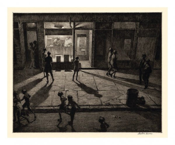 Spring Night, Greenwich Village by Martin Lewis