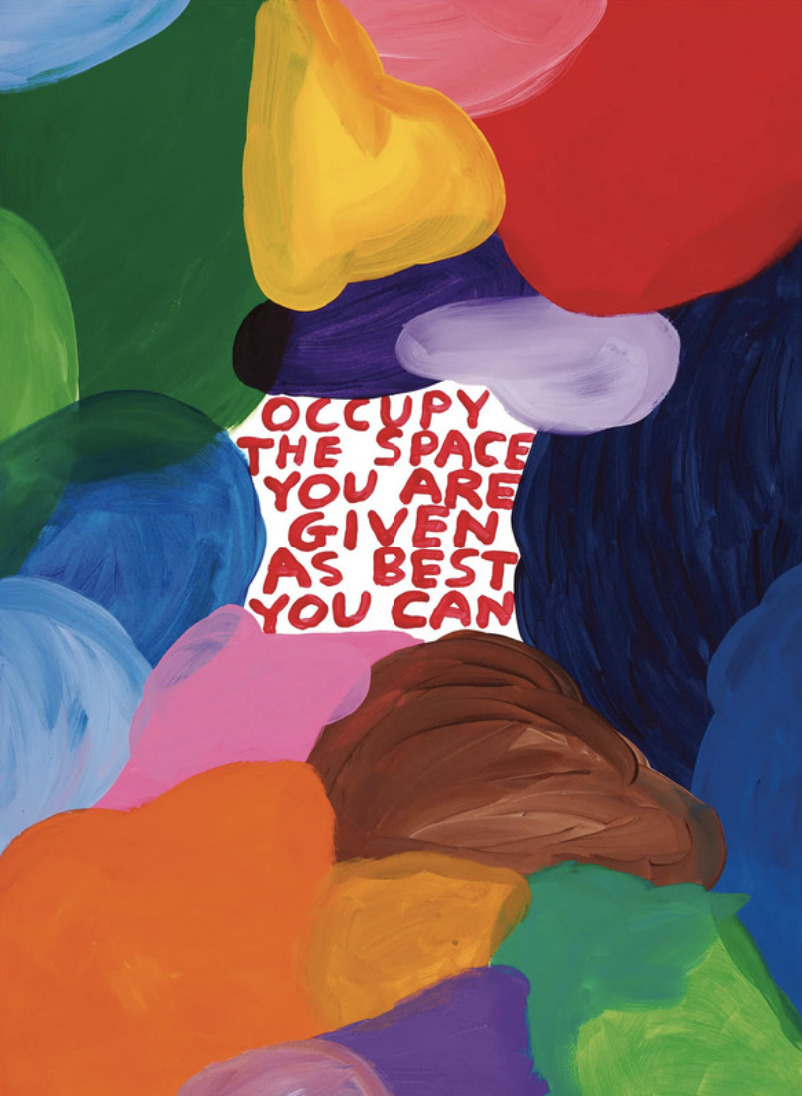 Occupy the space you are given by David Shrigley