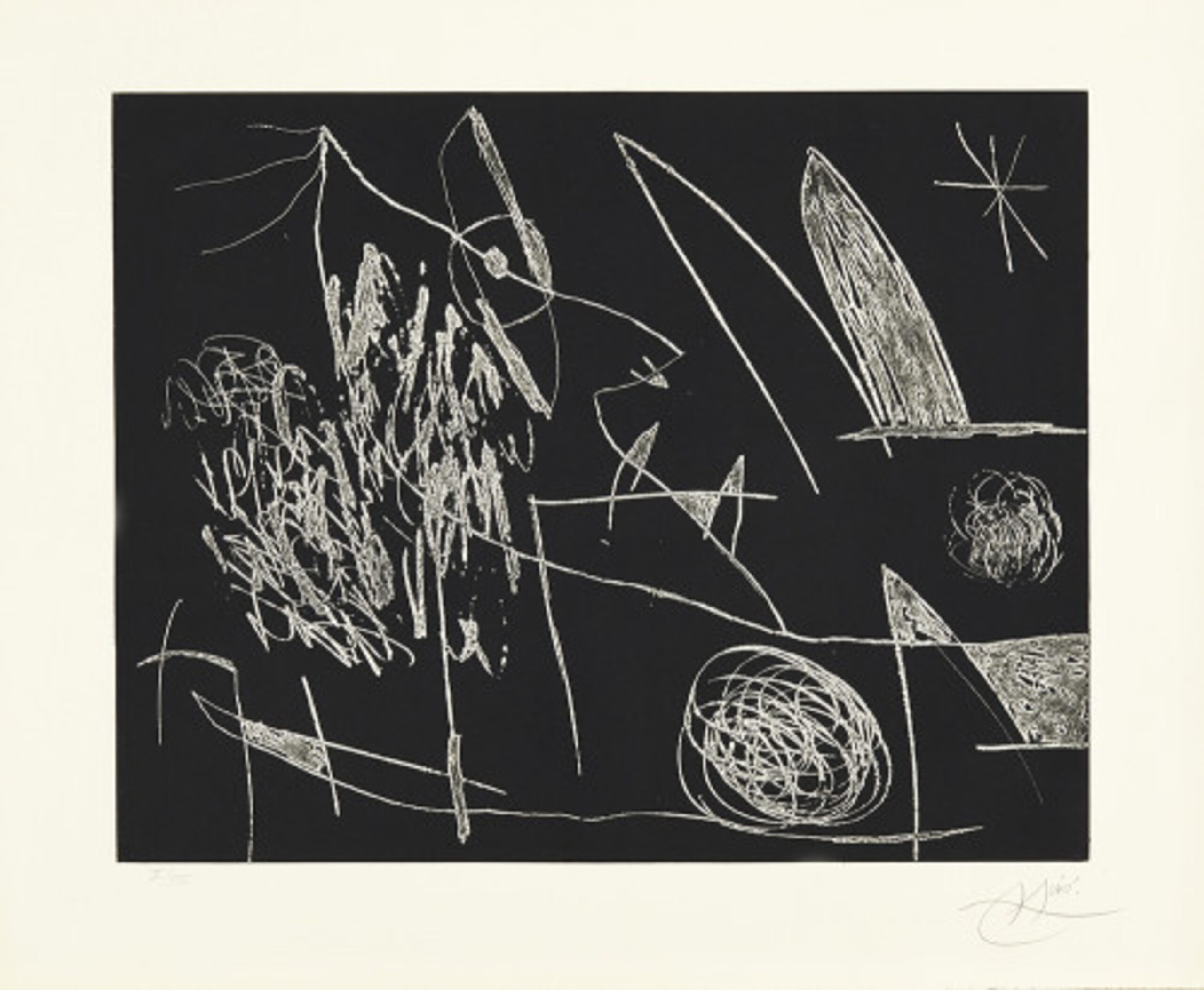 Serie Mallorca – Negro y blanco VII by Joan Miró