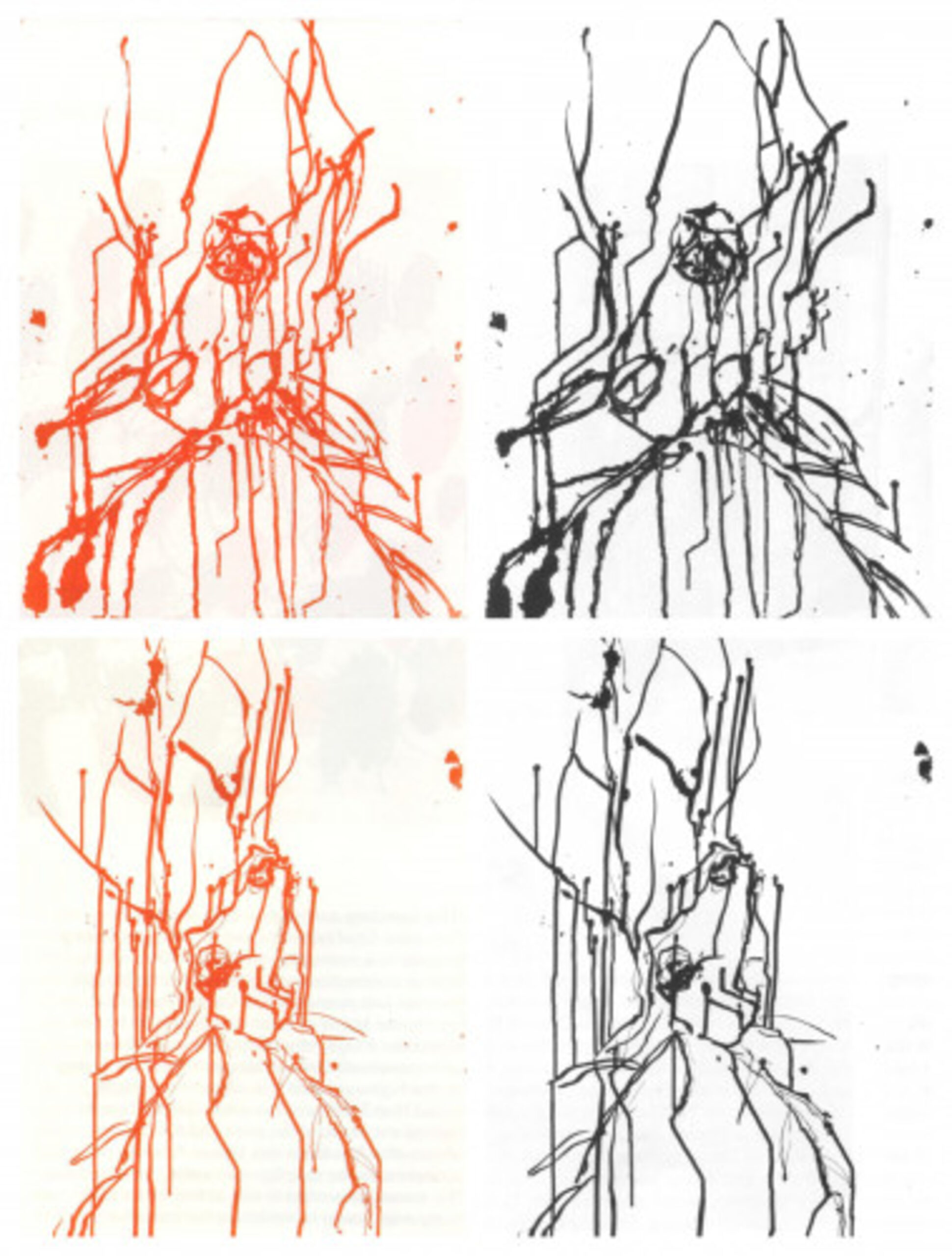 Hirsche (set of 4) by Georg Baselitz