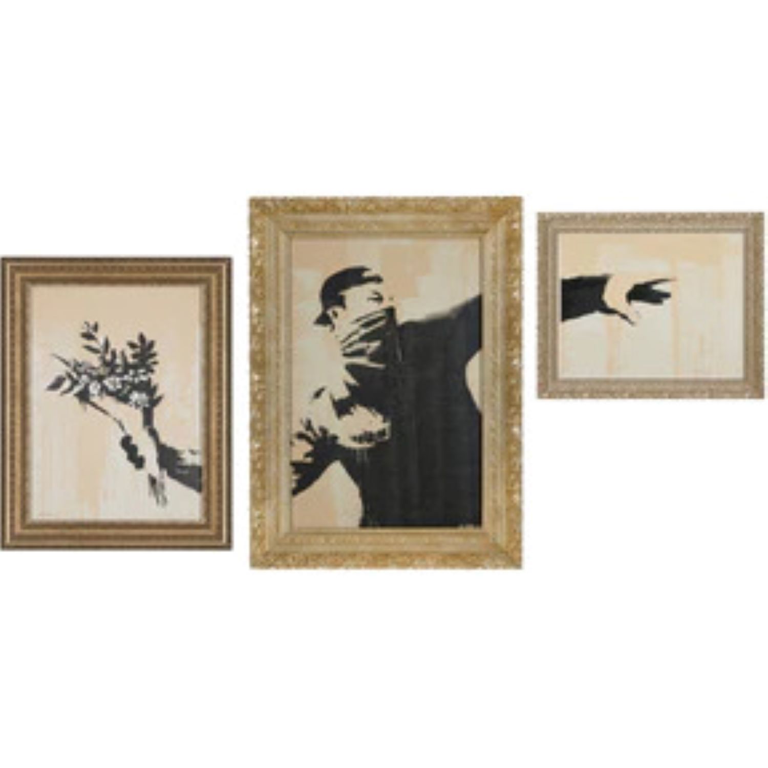 Flower Thrower Triptych by Banksy