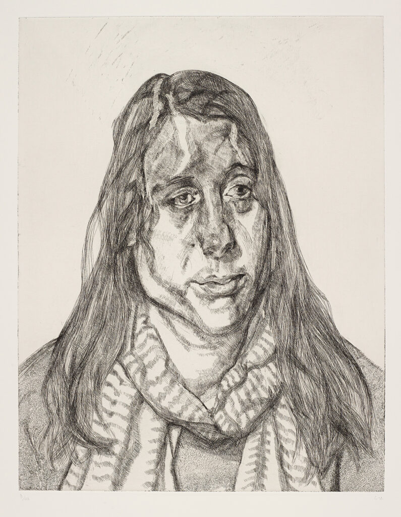 Lucian Freud Etchings | Portrait Head by Lucian Freud