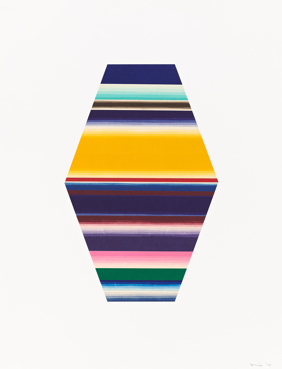 Multicolored Stripes in a Shape III by Yasu Shibata