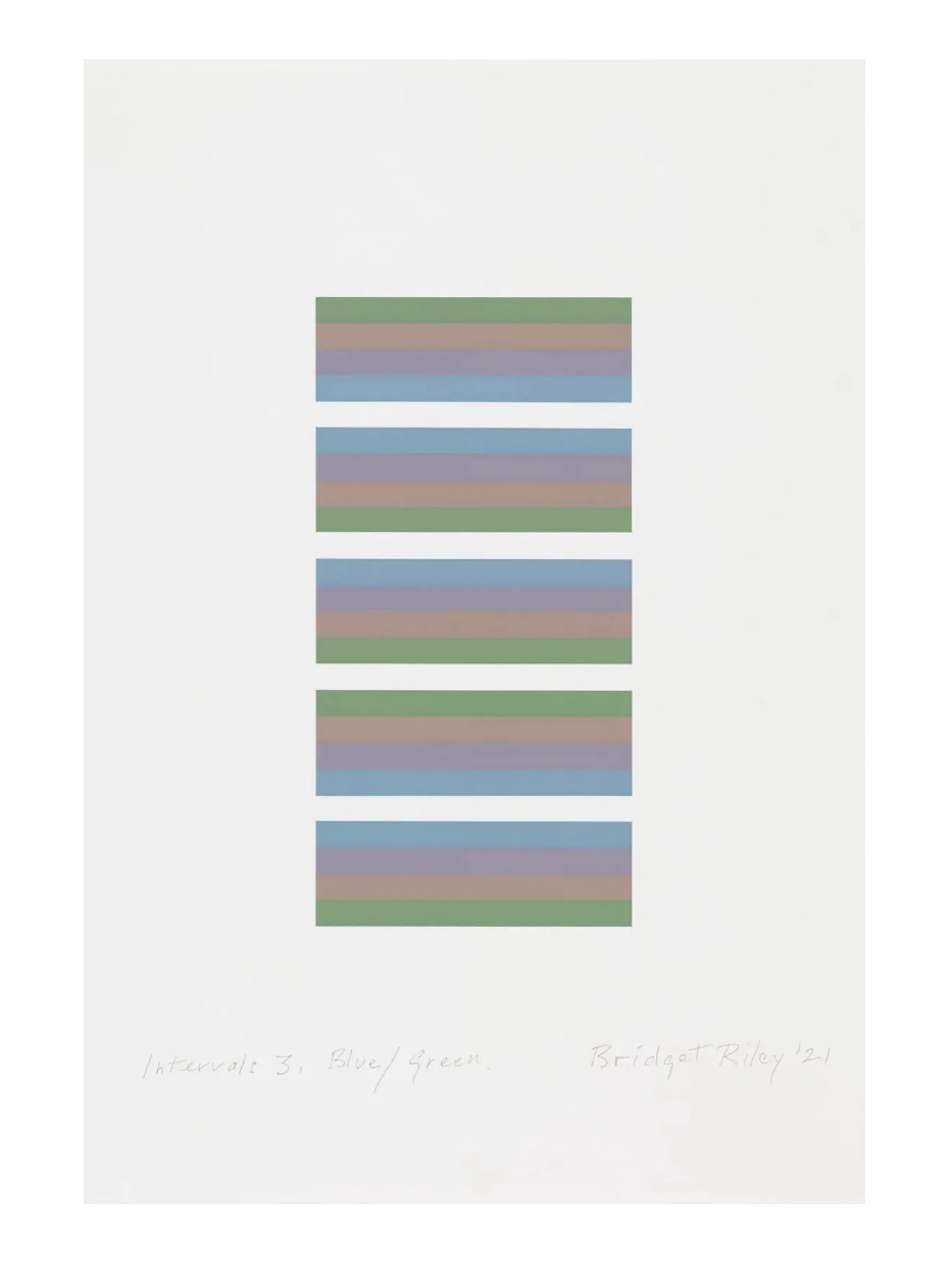 Intervals 3 – blue/green by Bridget Riley