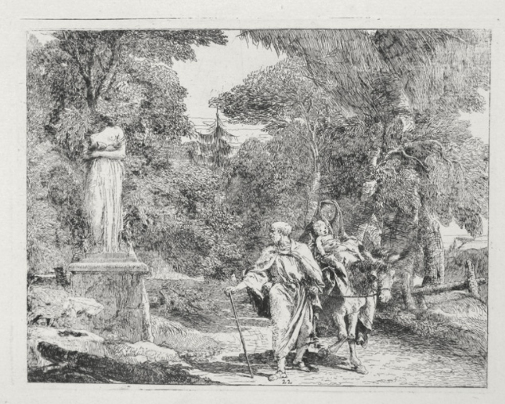 The Holy Family passing a Statue by Giambattista Tiepolo