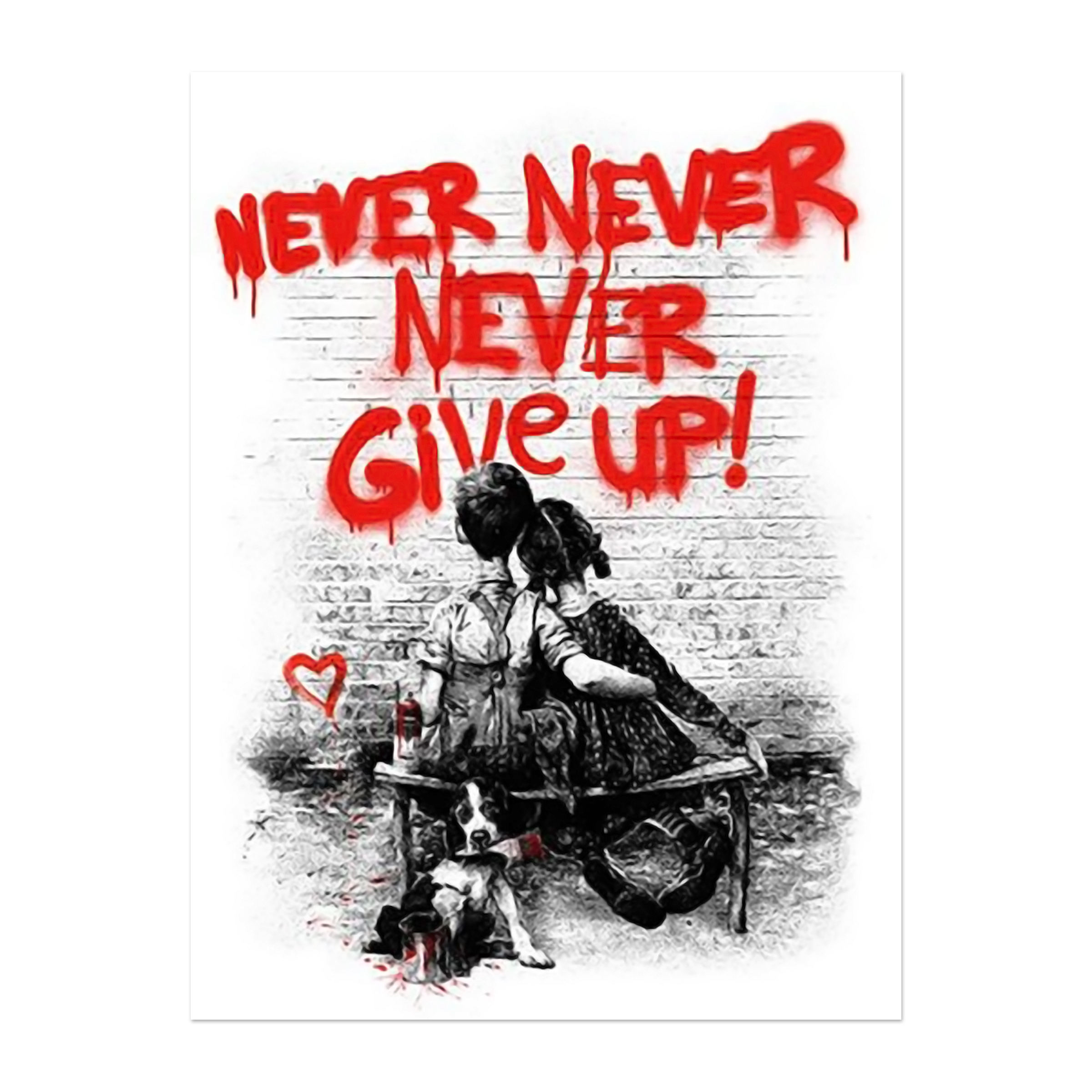 Don’t Give Up! (Red) by Mr. Brainwash