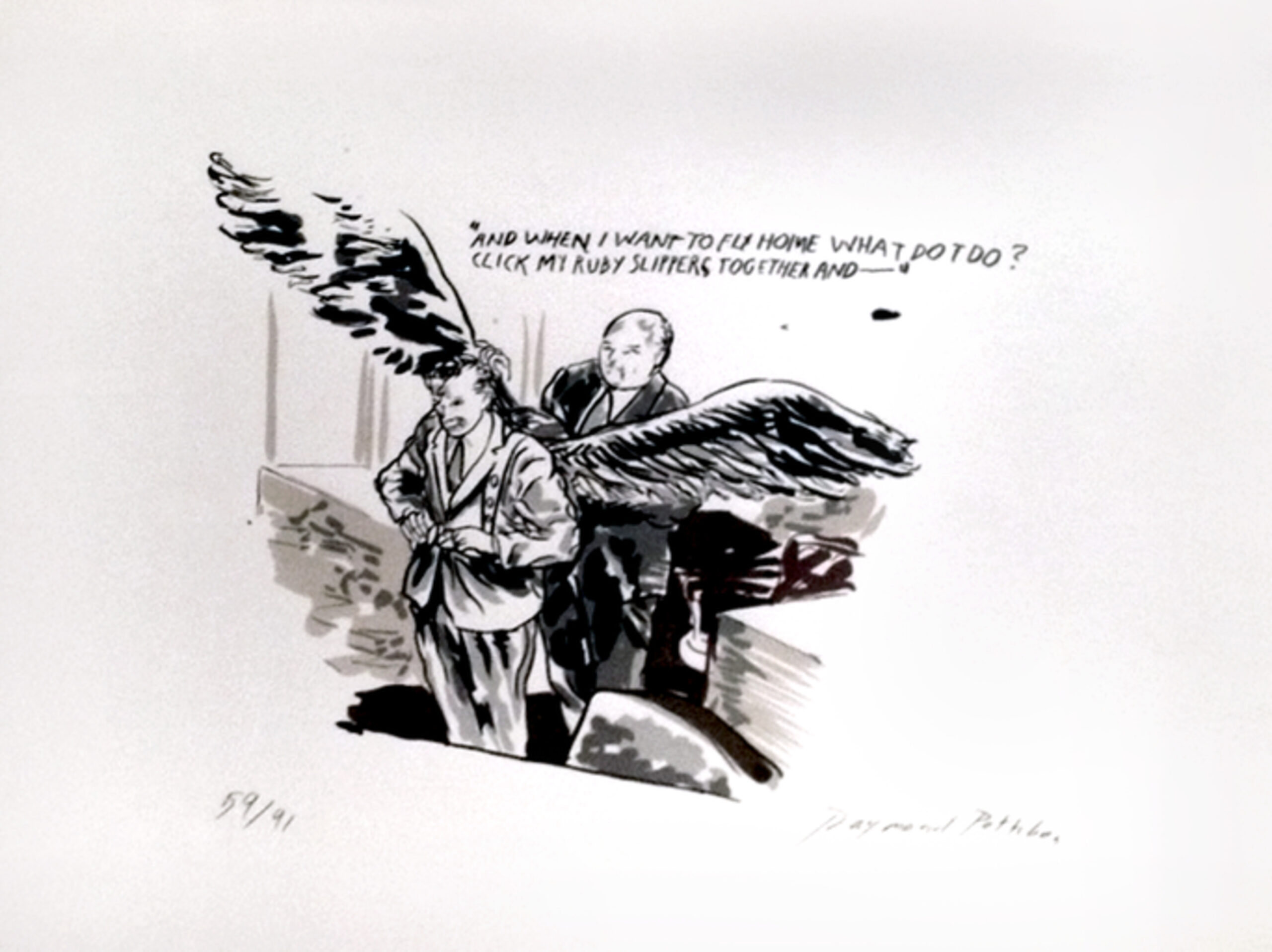 And When I Want to Fly Home What Do I Do? by Raymond Pettibon