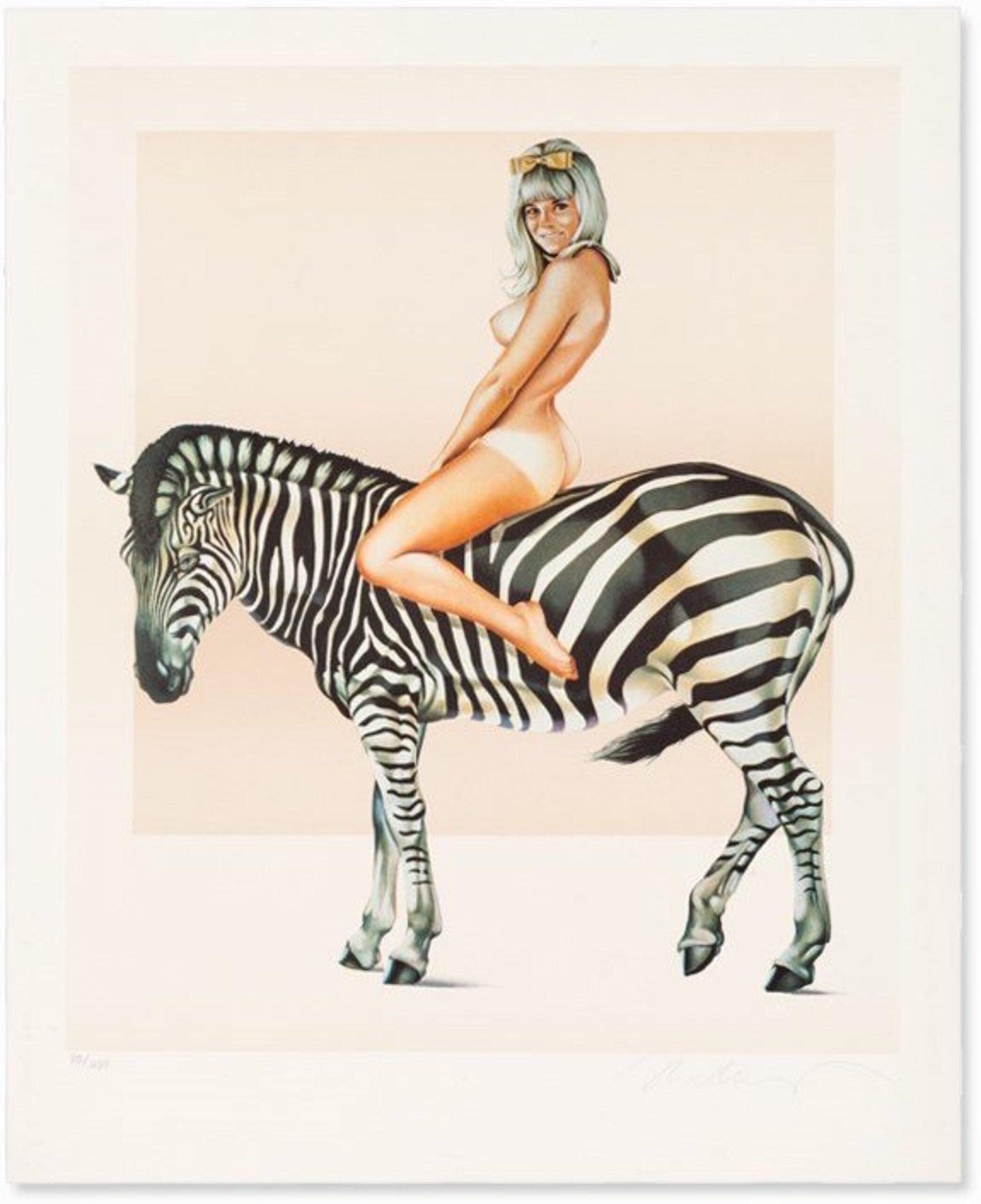 Girl on a Zebra by Mel Ramos