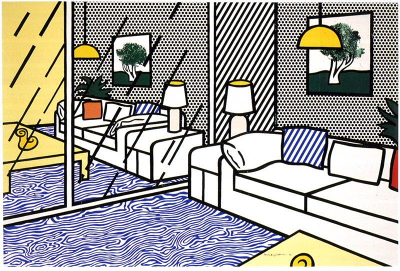 Blue Floor Wallpaper by Roy Lichtenstein