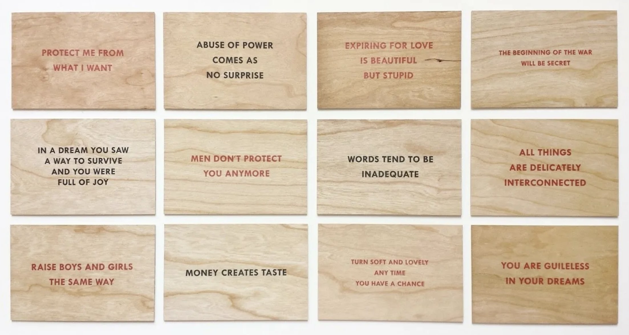 Truisms (set of 12), 2018 by Jenny Holzer