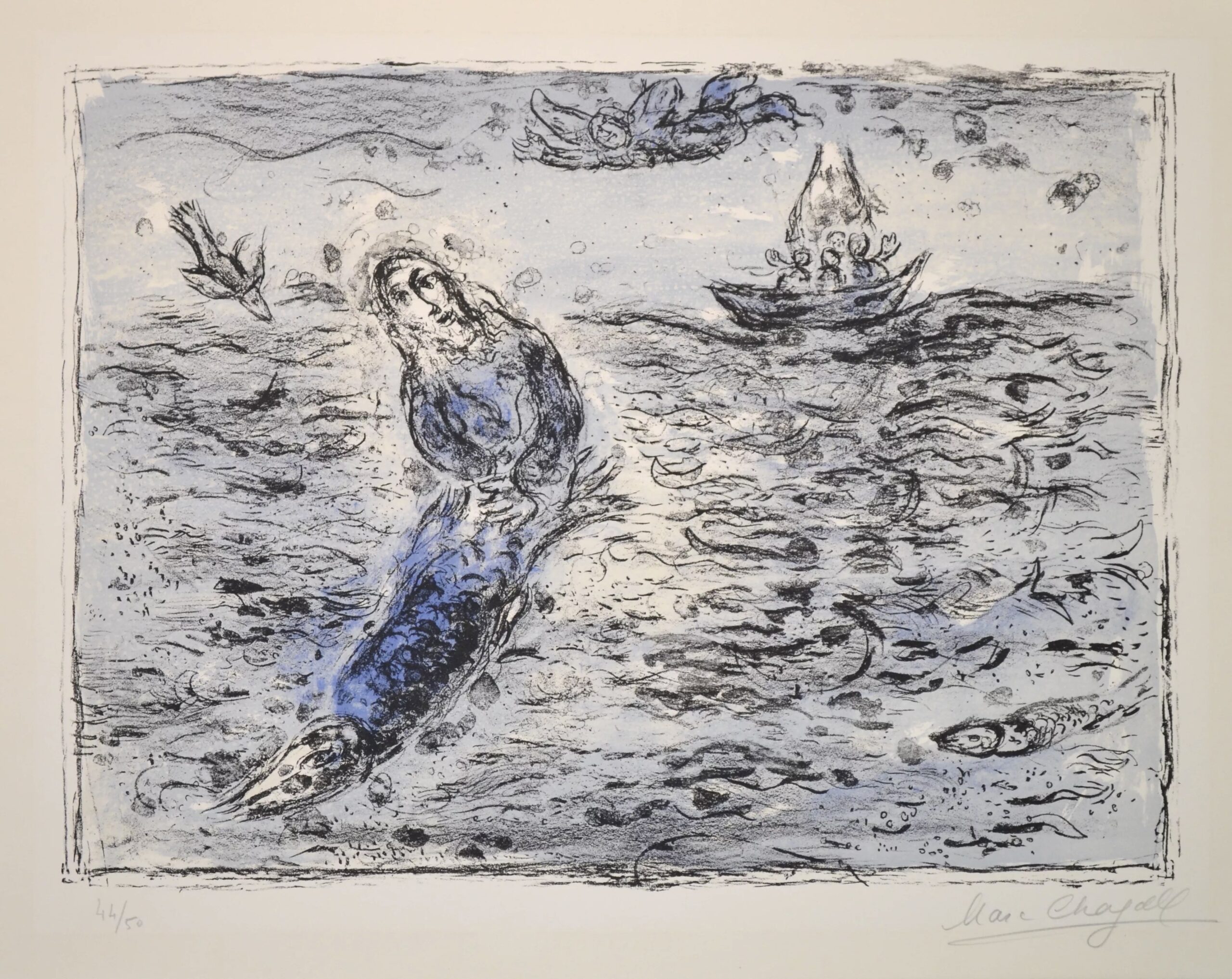 Jonah Against A Blue Background – M661 by Marc Chagall