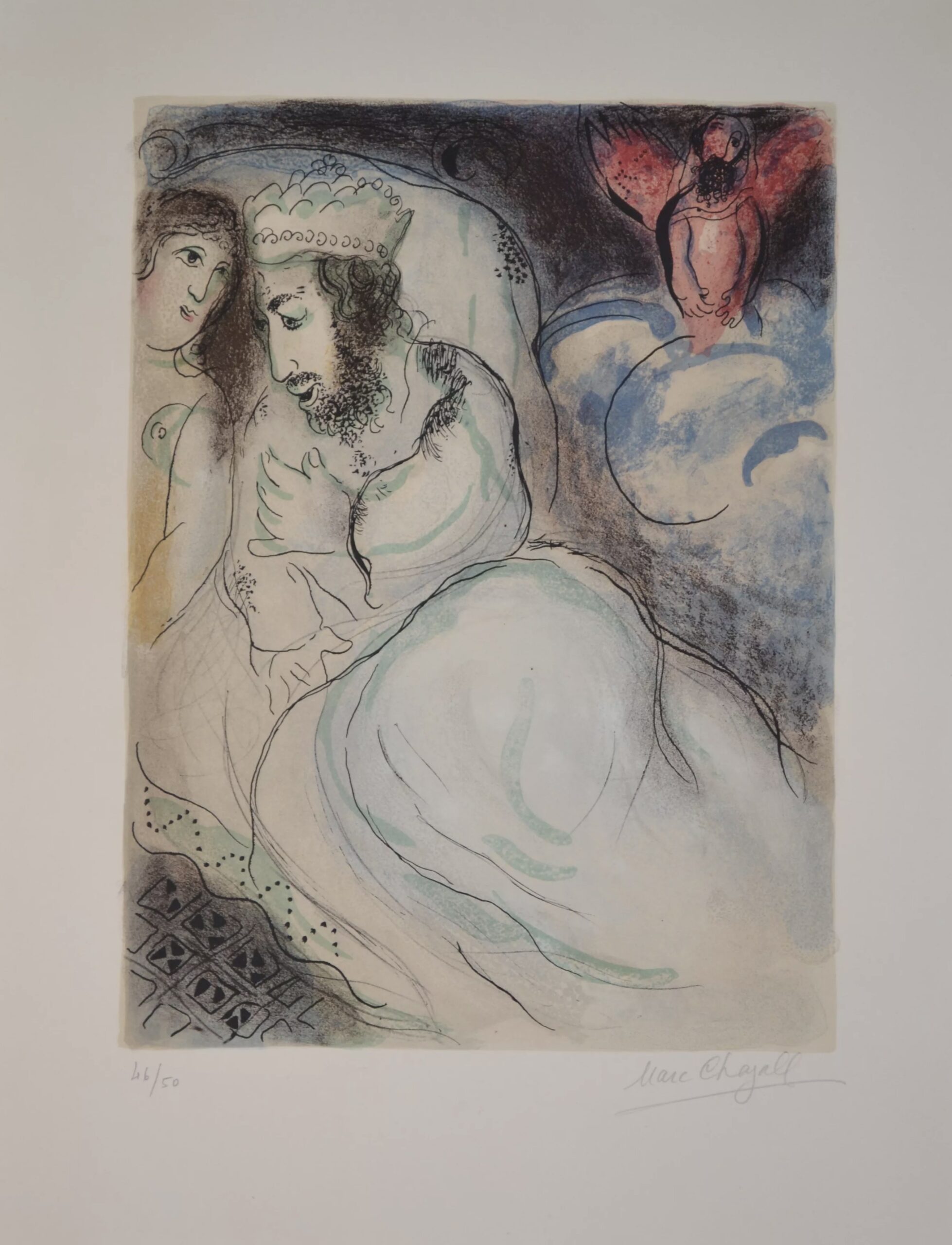 Sarah And Abimelech – M239 by Marc Chagall