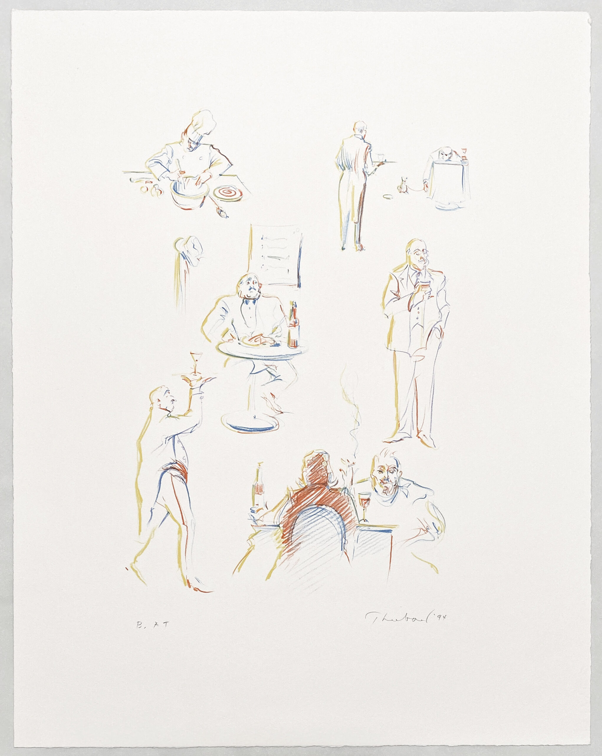 Bistro Sketches, from The Physiology of Taste by Wayne Thiebaud