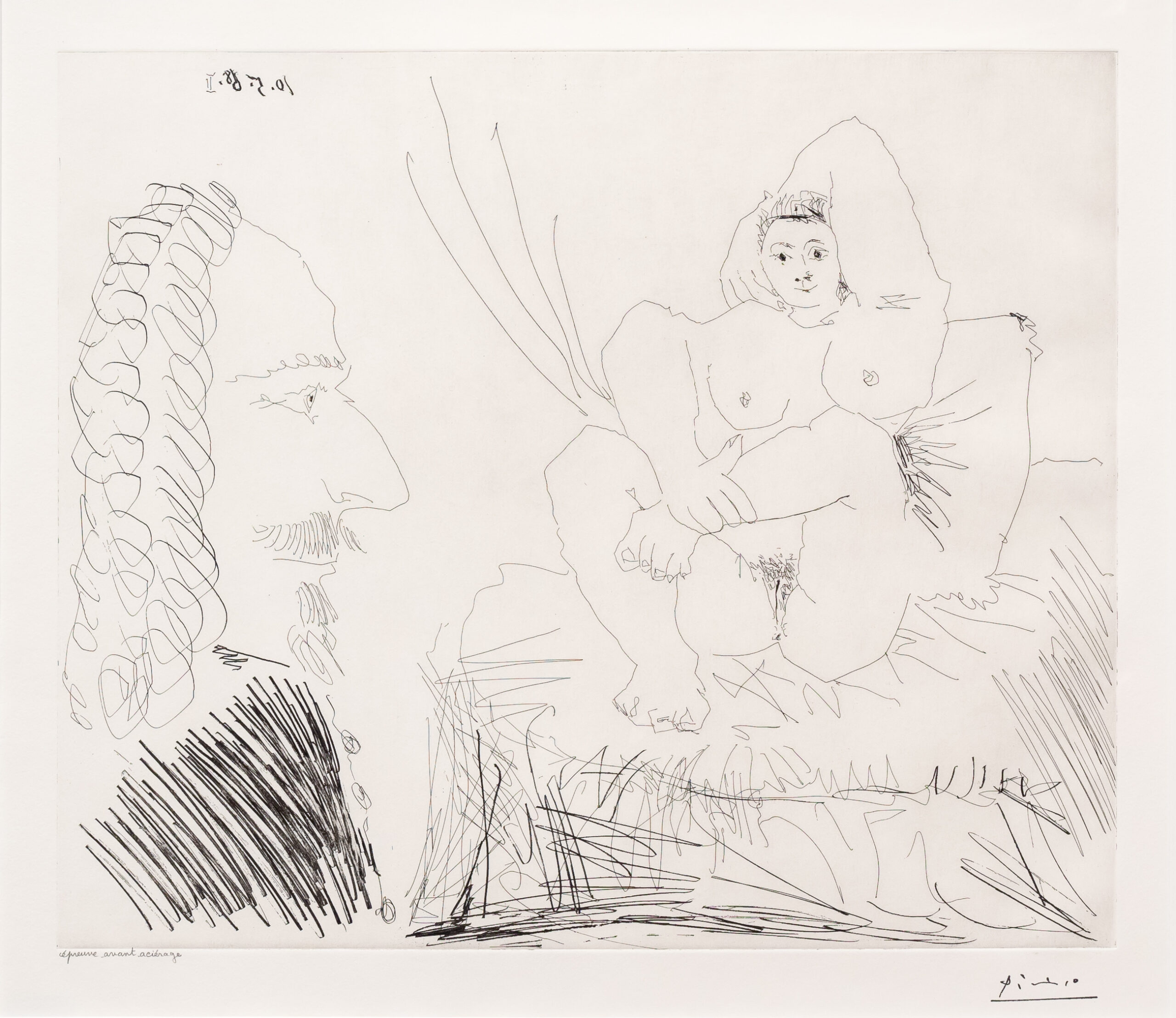 Courtisane au Lit avec un Visiteur, from the 347 Series by Pablo Picasso