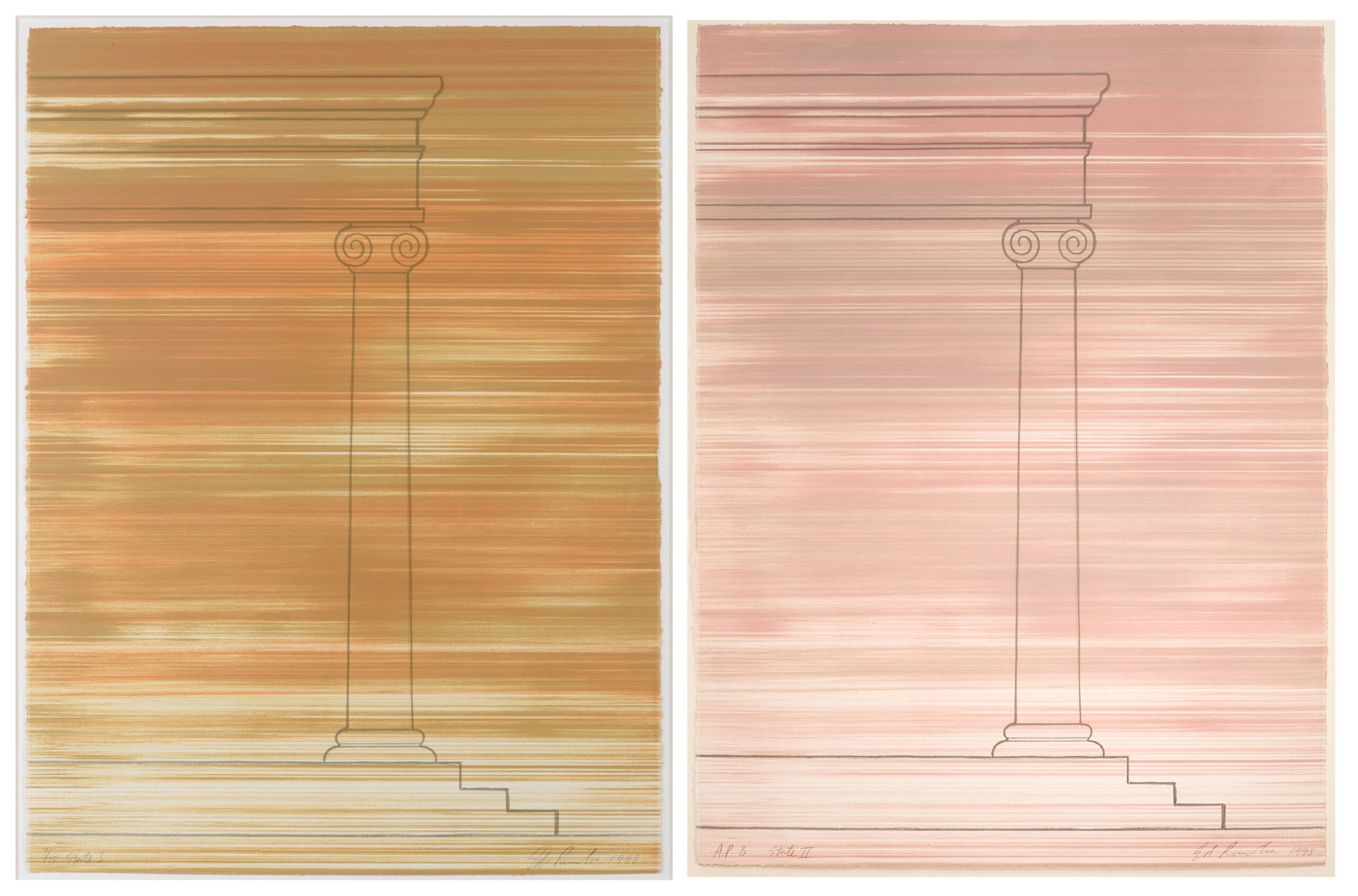 Roadrunner, State I and State II by Ed Ruscha