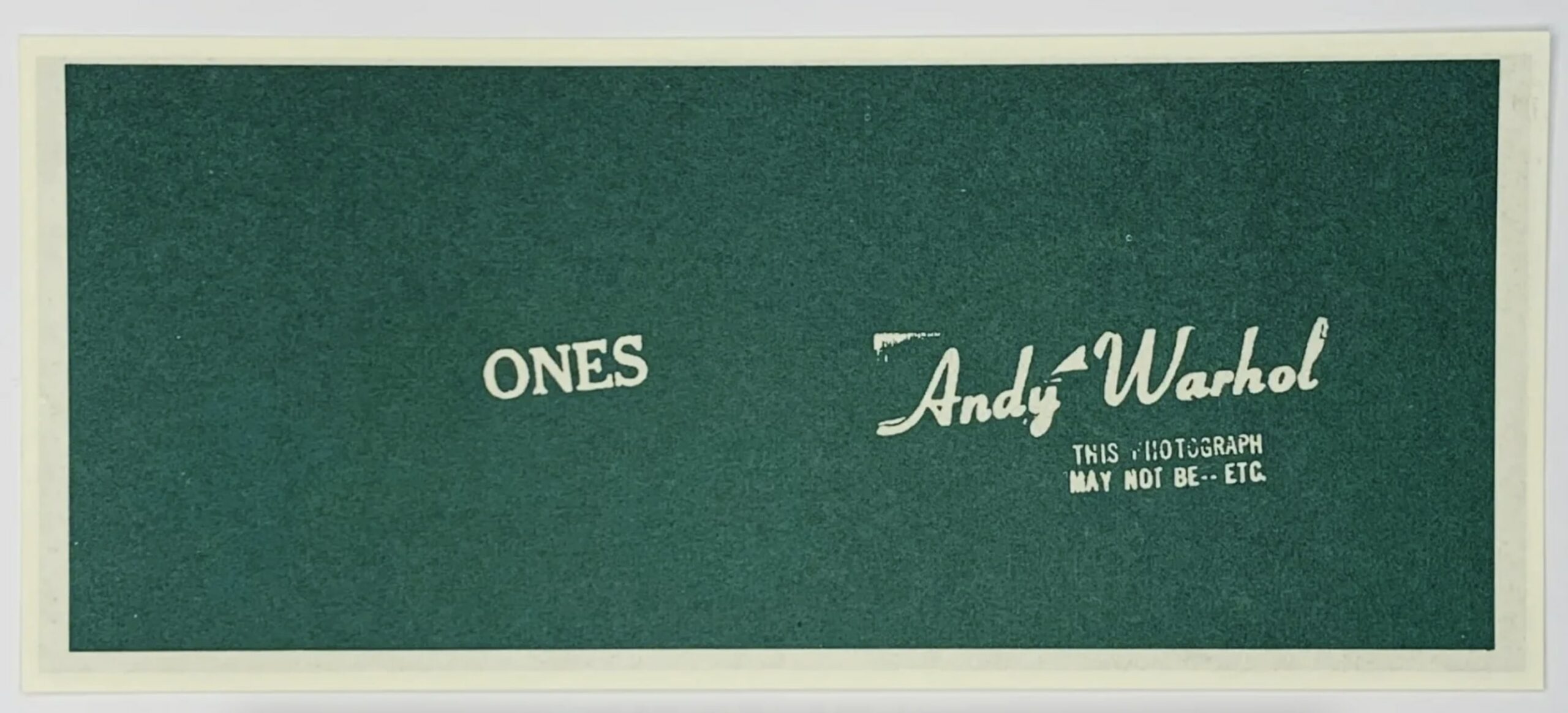 Warhol Art Cash (Ones) by Andy Warhol