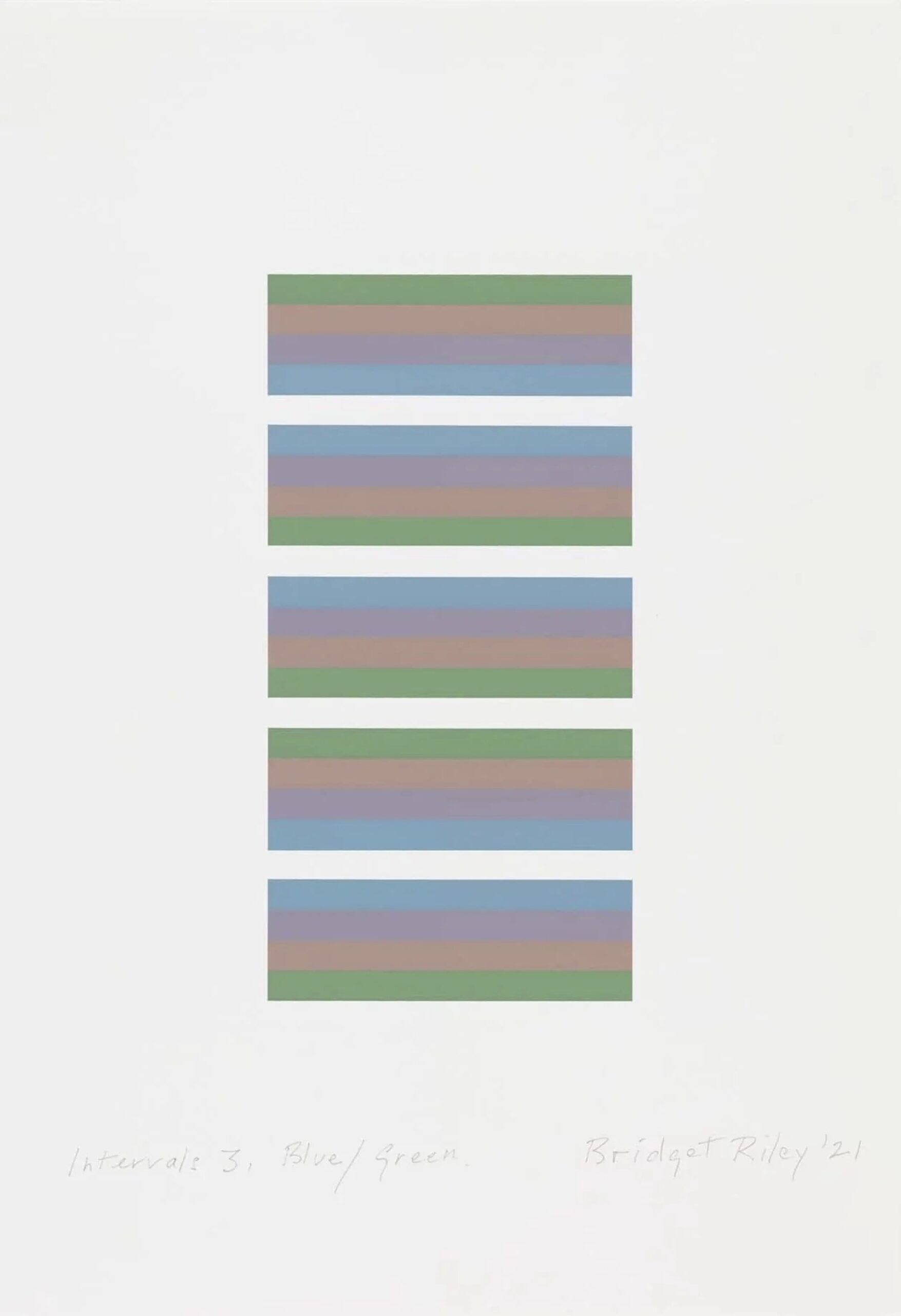 Intervals 3, Blue / Green by Bridget Riley