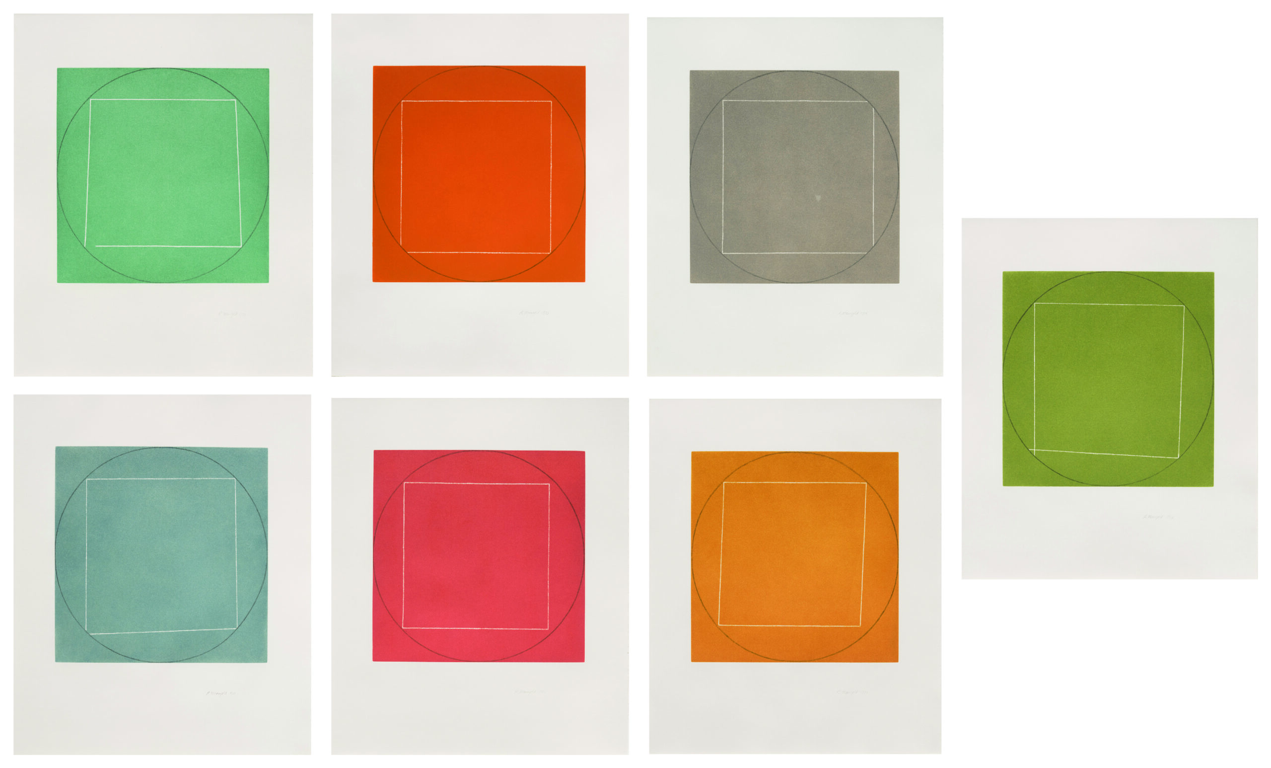 Seven Aquatints by Robert Mangold