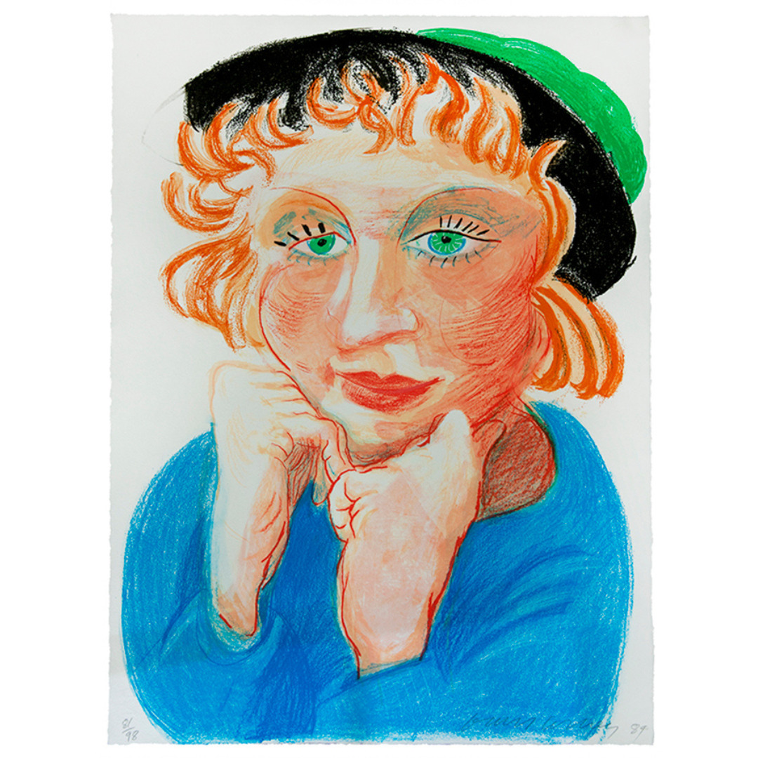 Celia with Green Hat, from the Moving Focus Series by David Hockney