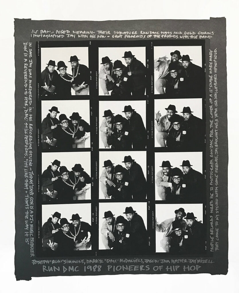 RUN DMC 1988 PIONEERS OF HIP HOP Contact Sheet (Graphite Border)