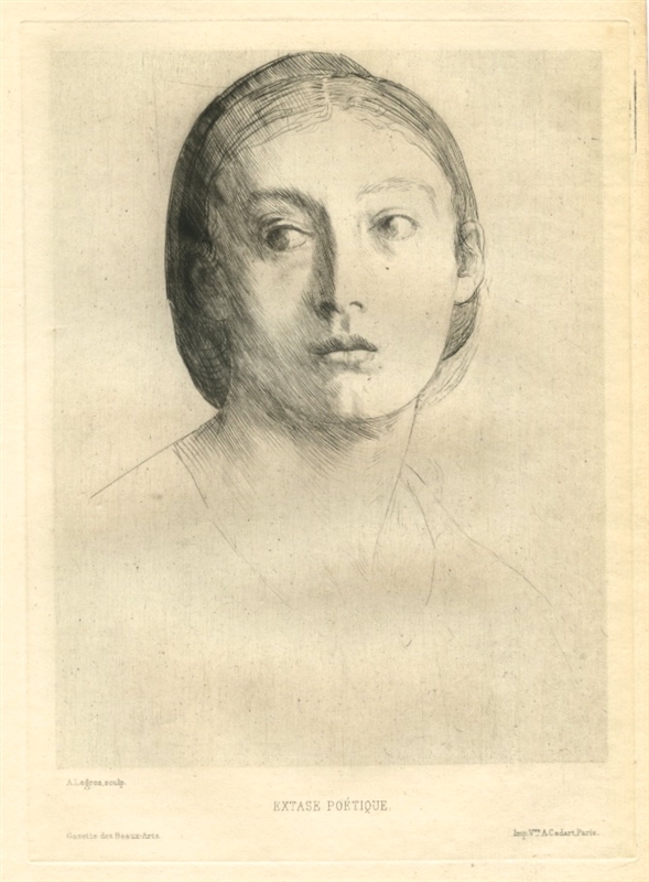 Tête De Jeune Fille / Extase Poétique by Alphonse Legros