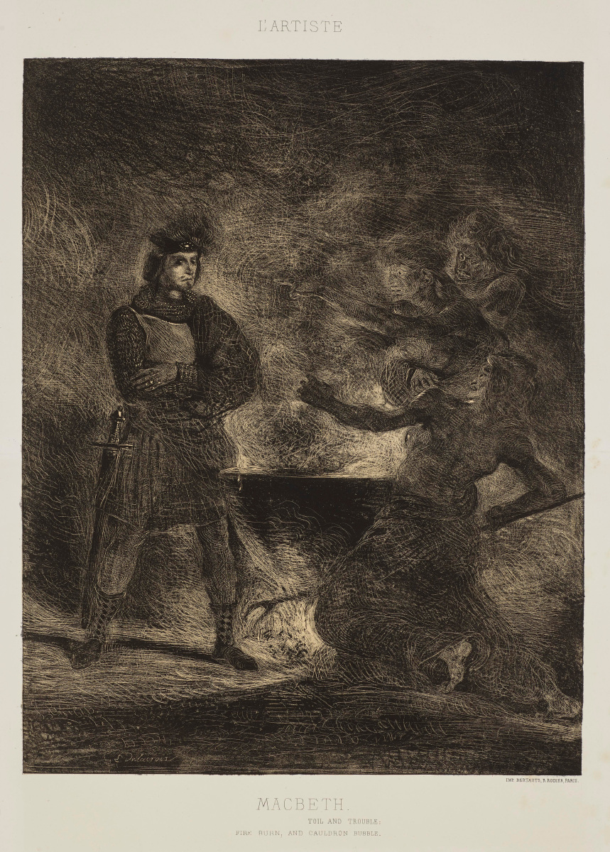 Macbeth consultant les sorcières (Macbeth consulting the witches) by Eugène Delacroix