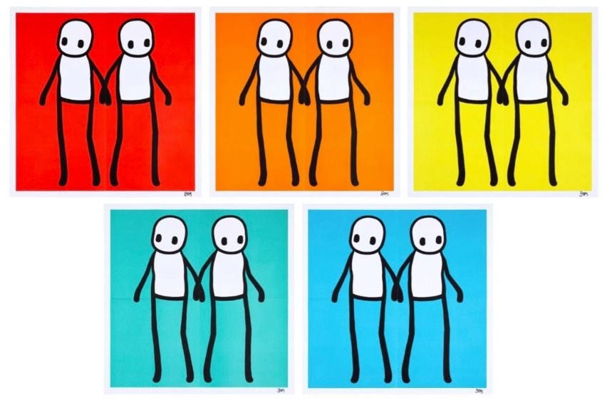 Holding Hands – Full Set of 5 (Signed) by STIK