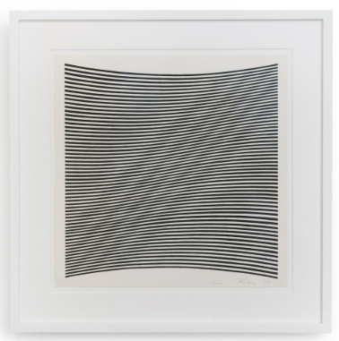 Previous Slide 012Next Slide Untitled (La Lune en Rodage – Carlo Belloli), 1965, Bridget Riley