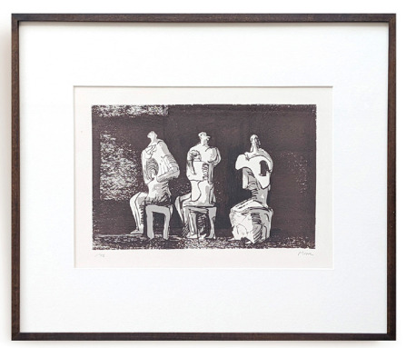 Three Seated Figures In Setting, 1975, Henry Moore