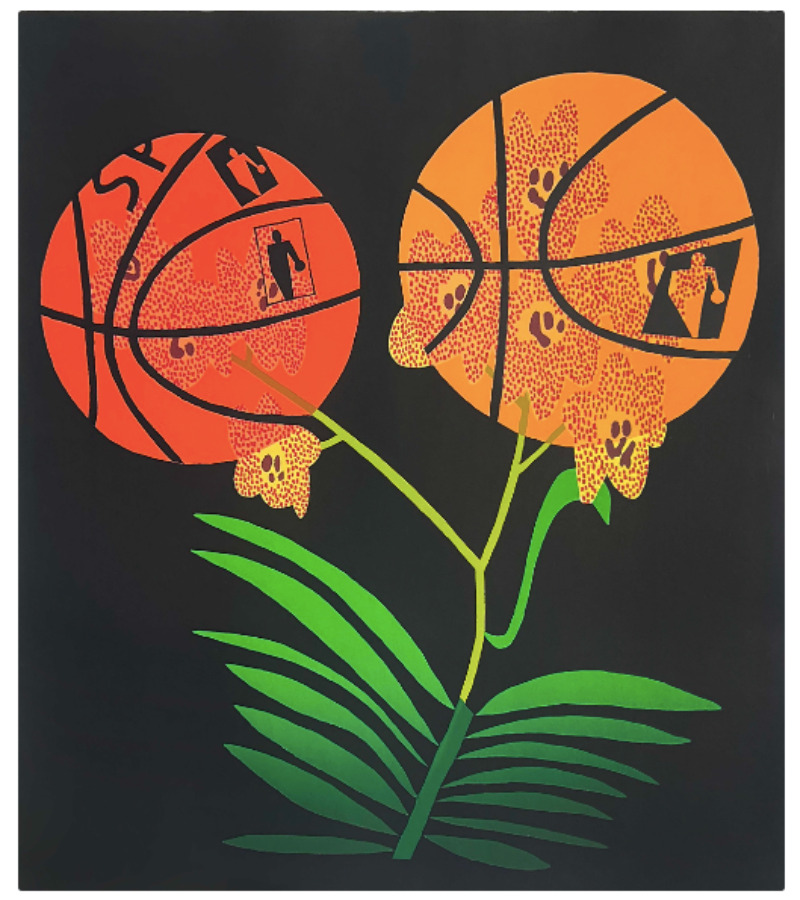 Double Basketball Orchid (State II) by Jonas Wood