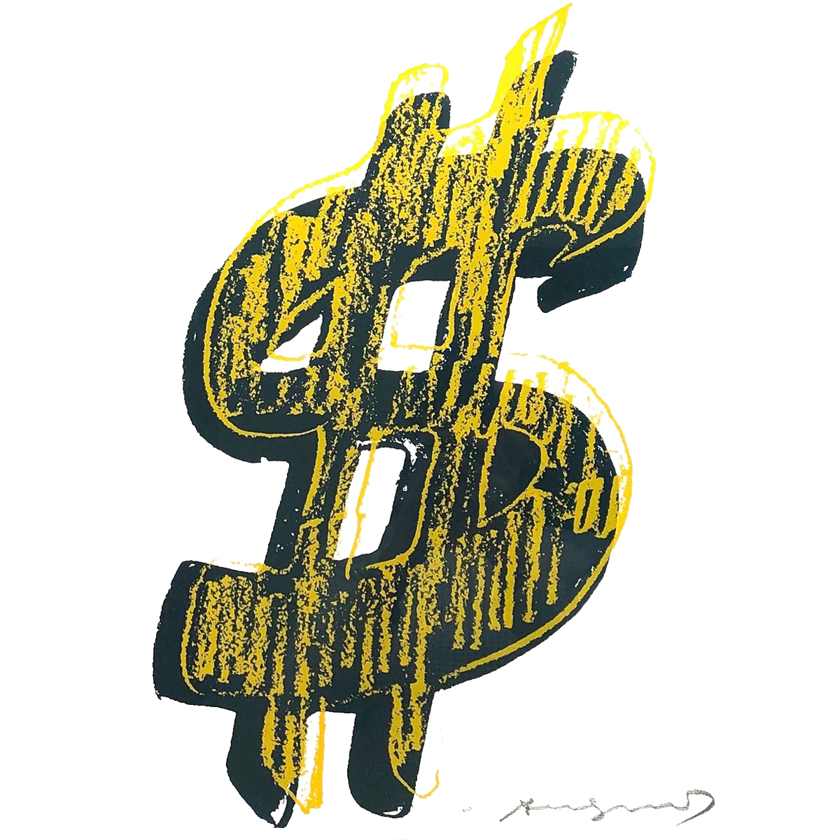 Dollar Sign, Yellow  (FS II.278) by Andy Warhol