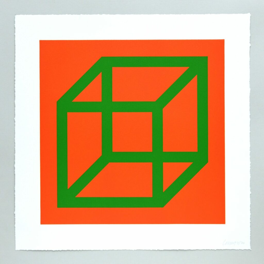 Open Cube in Color on Color Plate 25, 2003, Sol LeWitt