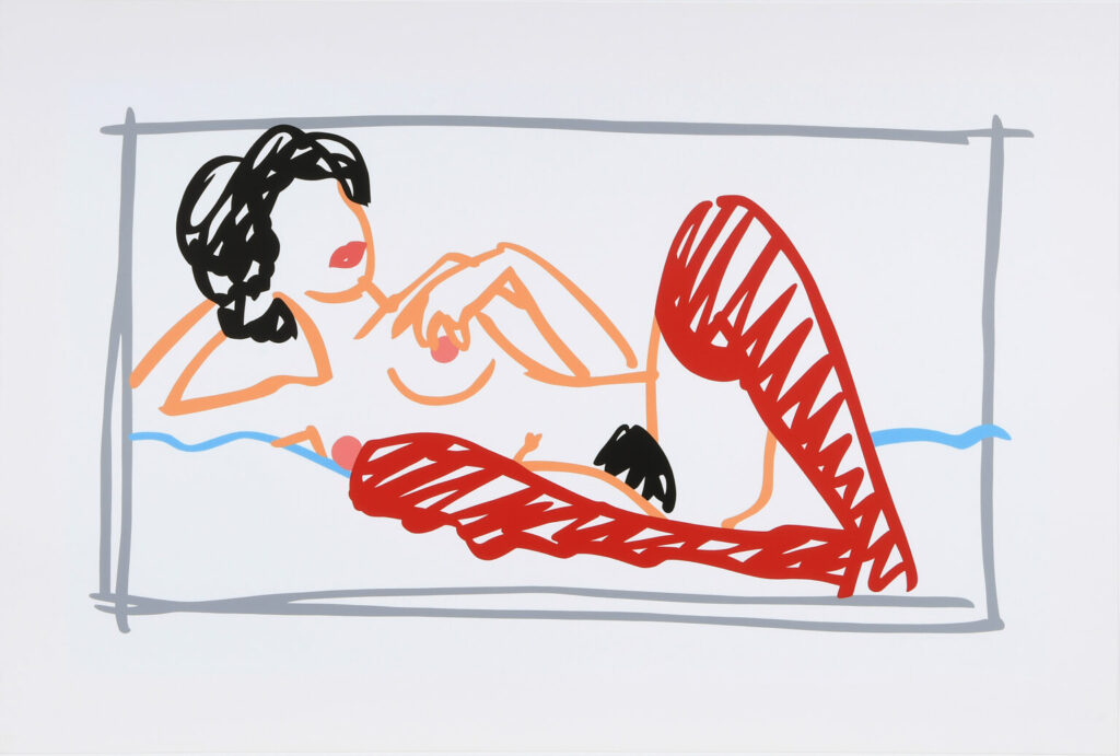 Fast Sketch Red Stocking Nude, 1991, Tom Wesselmann