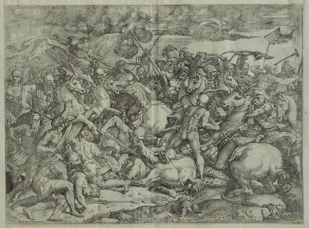 The Battle of the Milvian Bridge, 1570, Angolo del Moro, Jan Johnson, Old Master & Modern Prints, Inc.