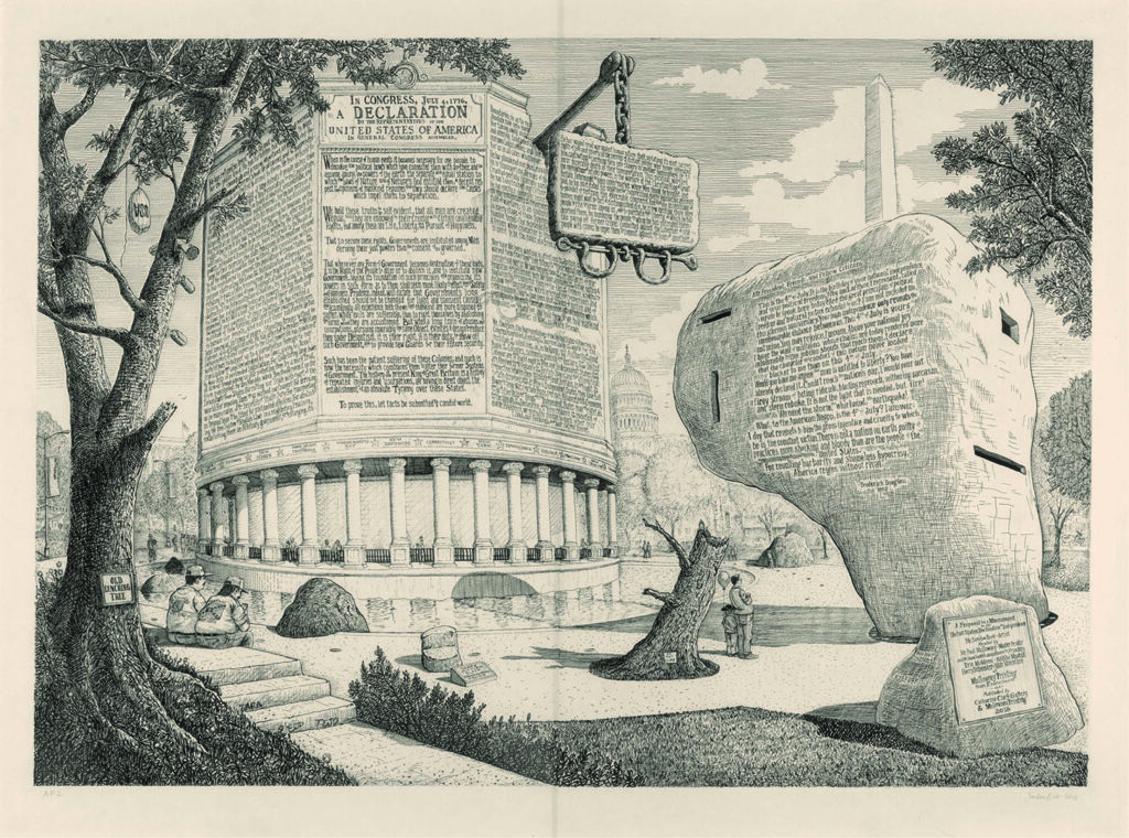 Proposal For A Monument To The Declaration Of Independence (and A Pavilion To Frederick Douglass), 2018, Sandow Birk