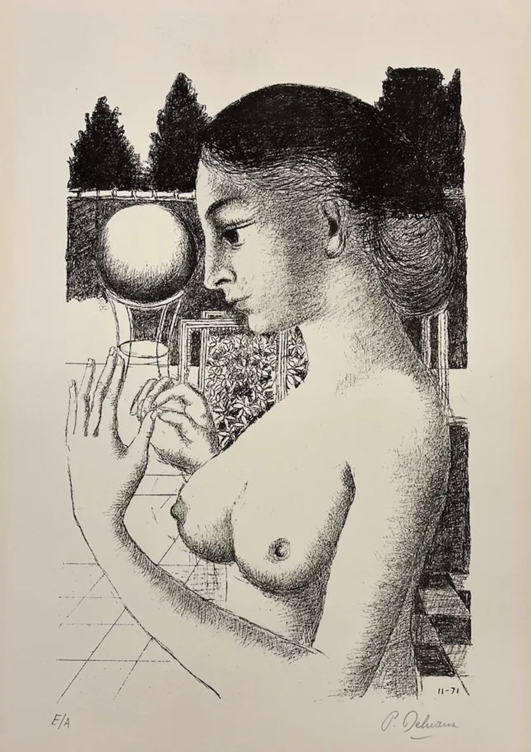 La femme a la Boule by Paul Delvaux