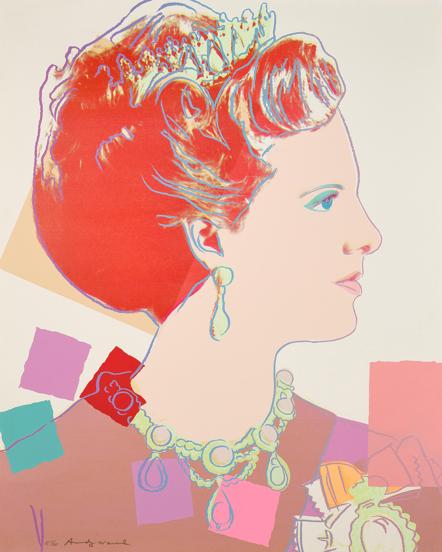 Queen Margrethe II of Denmark (FS II.344) by Andy Warhol