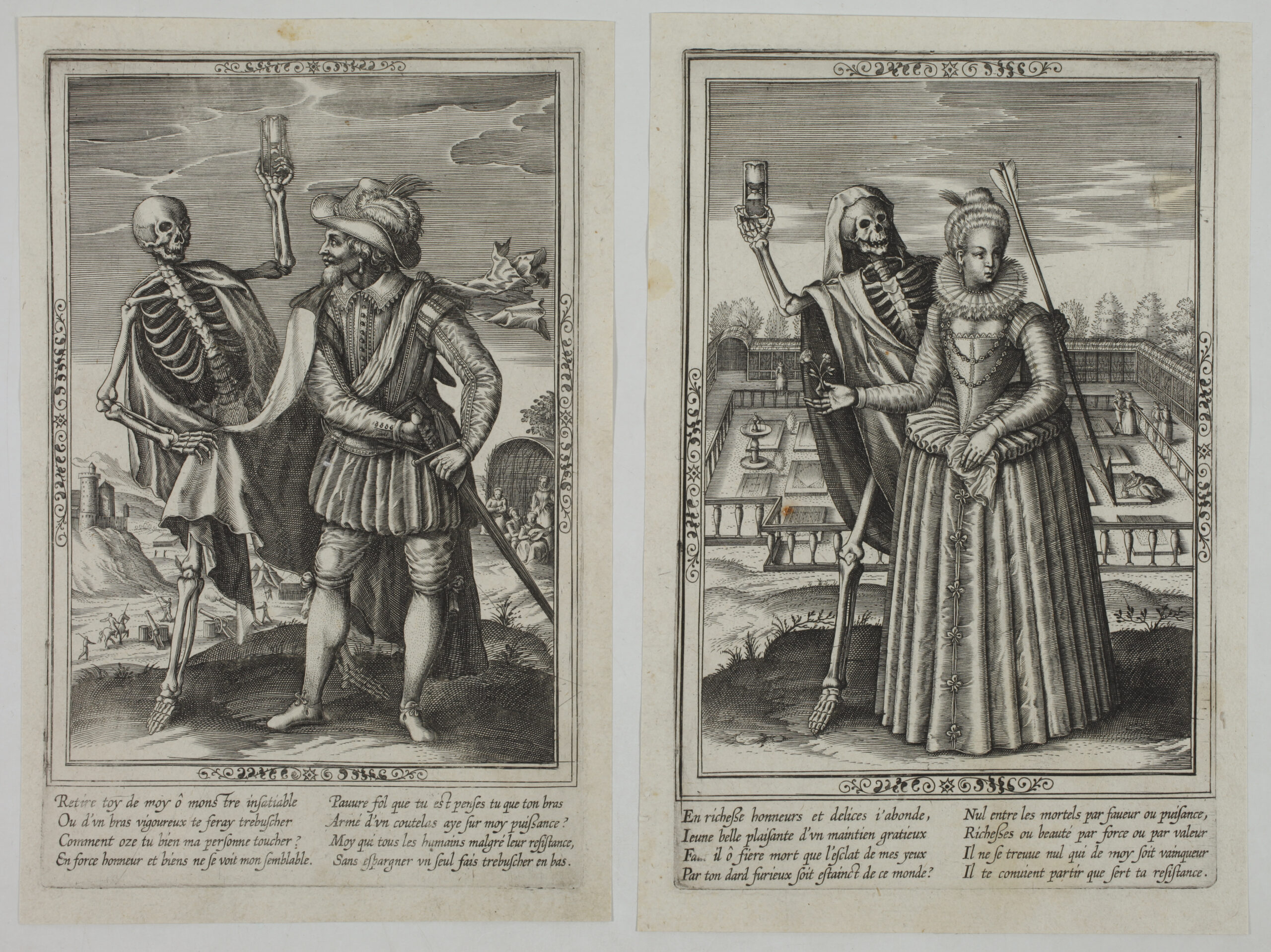 Allegory of Death – A pair of engravings by Collaert Family (attributed to)