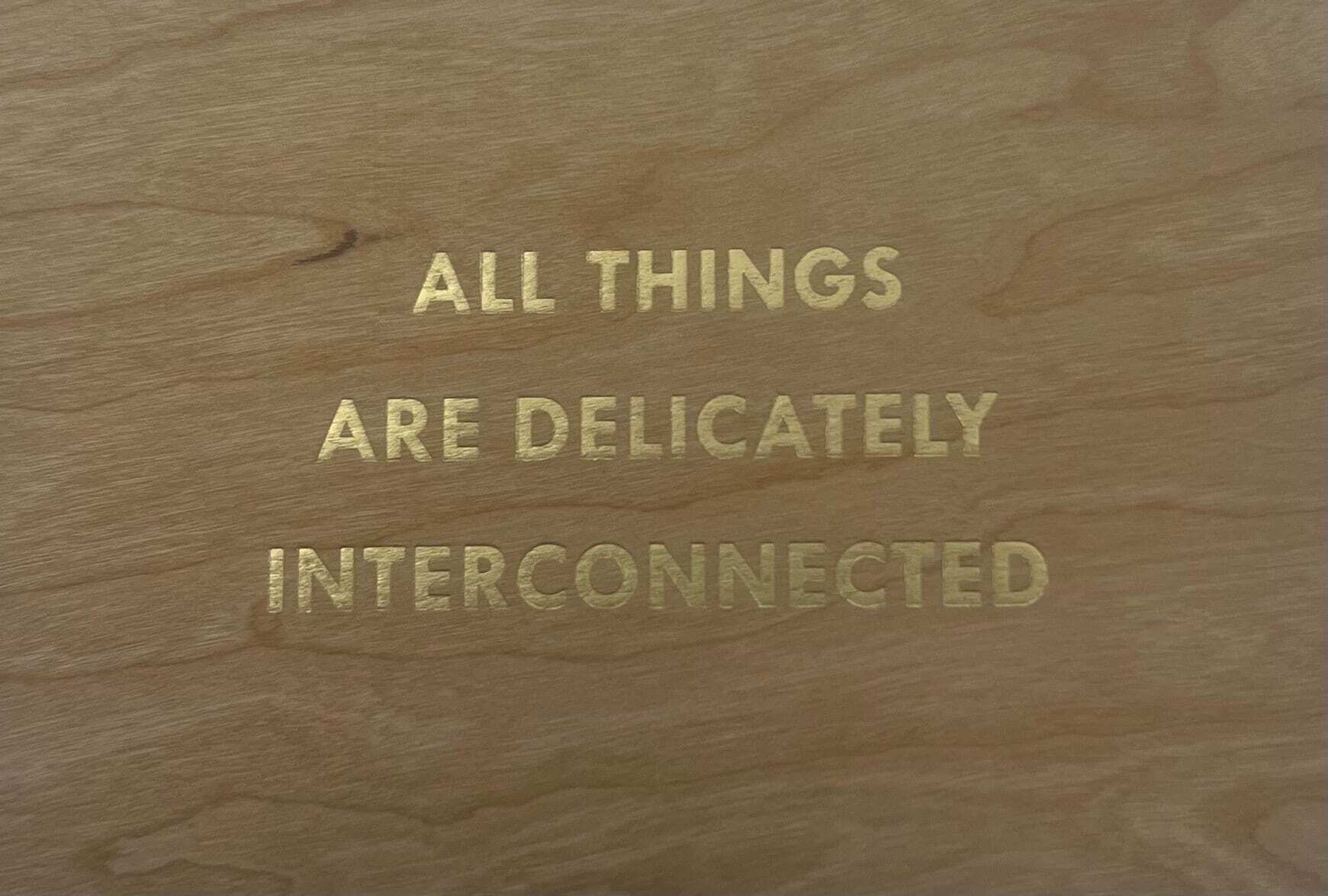 All Things Are Delicately Connected – Gold (Truism Series) by Jenny Holzer