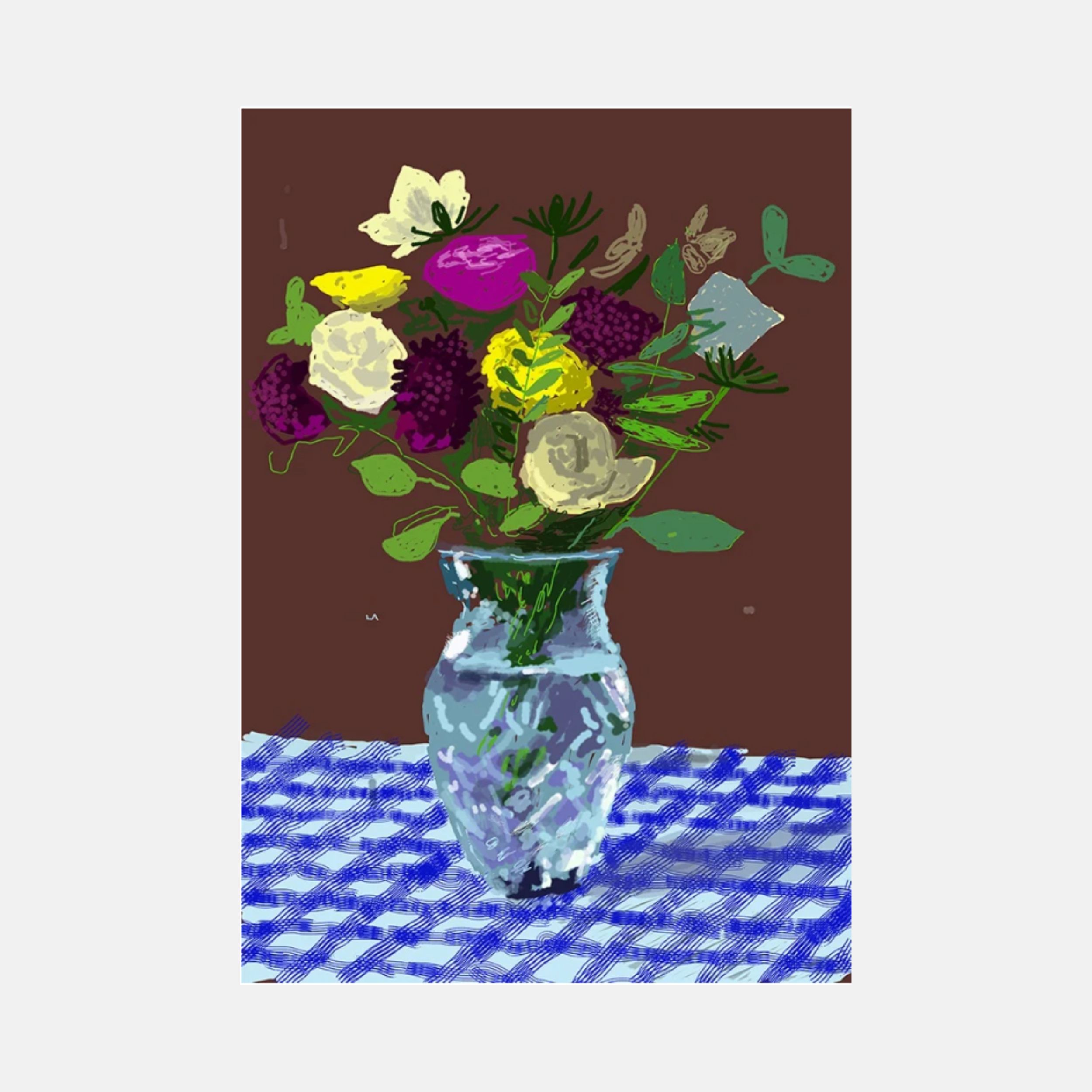 20th March 2021, Flowers, Glass Vase on a Table by David Hockney