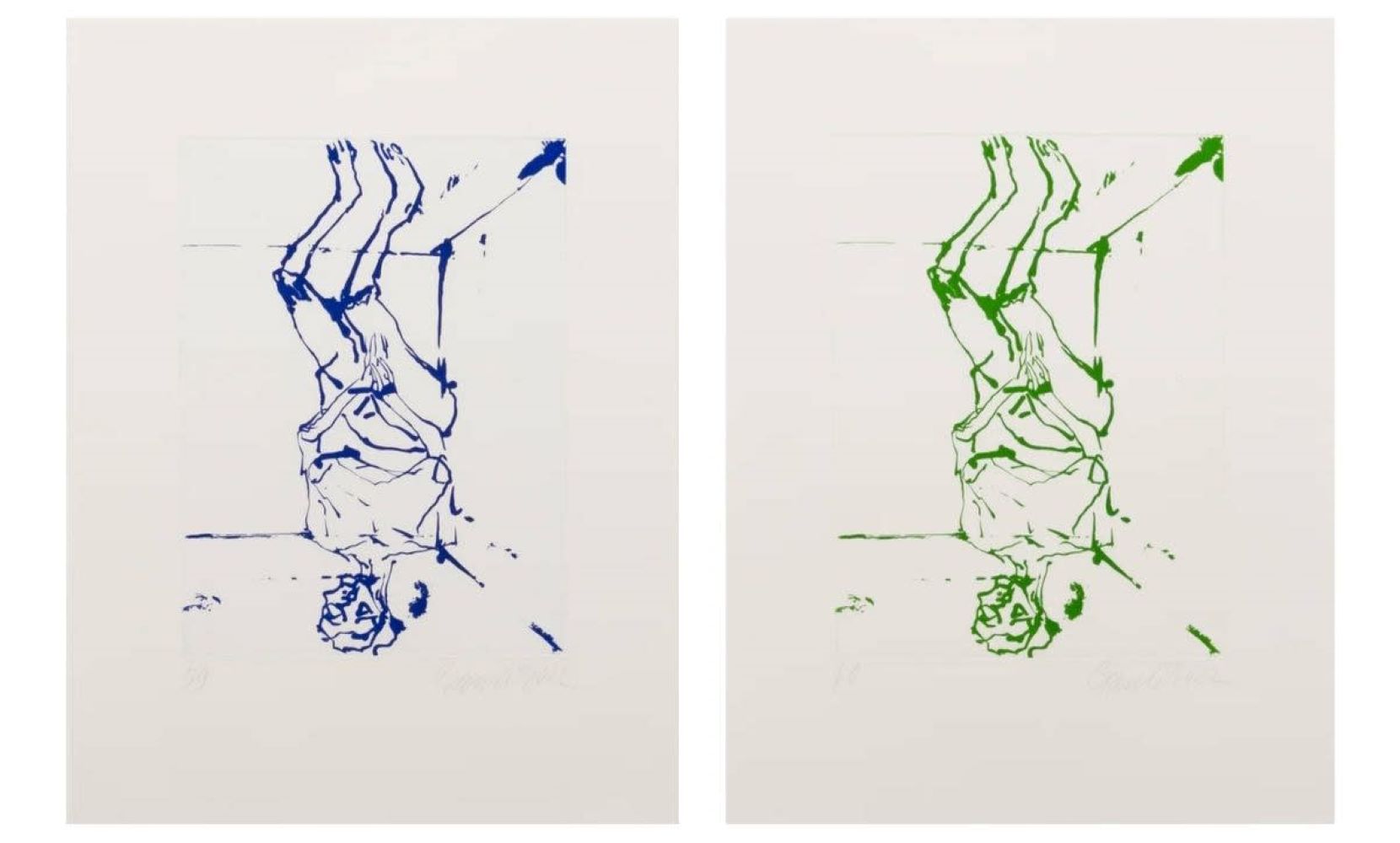 Serpentine – Blue And Green (Set of 2) by Georg Baselitz