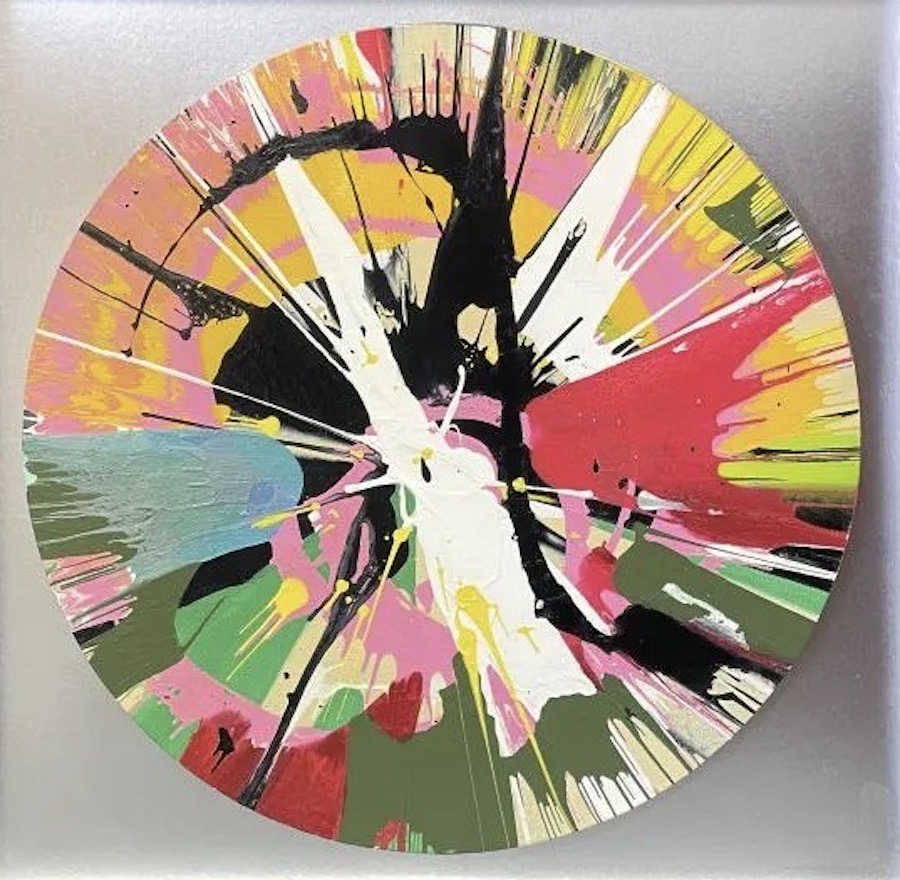 Circle Spin Painting on Canvas by Damien Hirst