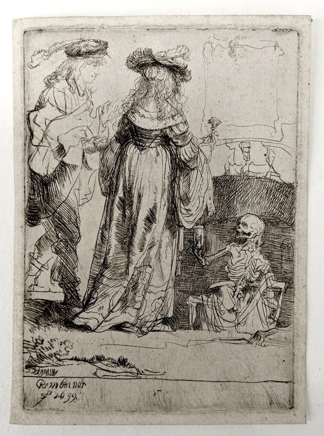 Death Appearing to a Wedded Couple from an Open Grave 1639 by Harmensz van Rijn Rembrandt