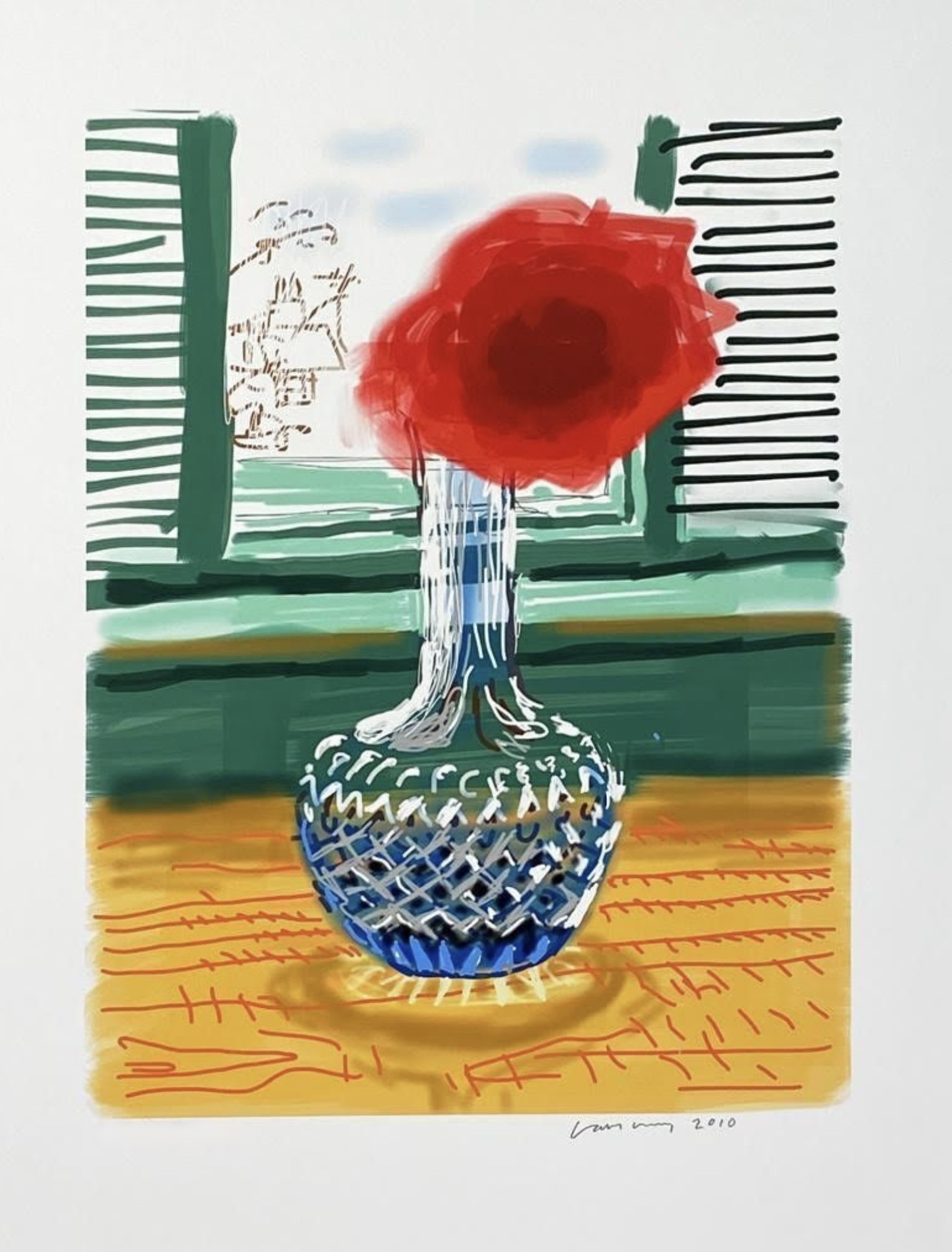 My Window – iPad drawing ‘No. 281’, 23rd July 2010 by David Hockney